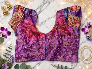 Stunning Purple Embroidered Saree