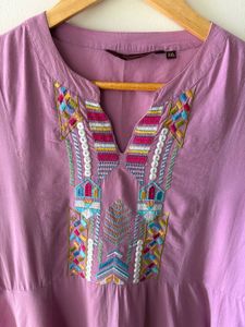 Embroidered Purple Ethnic Dress/Kurta