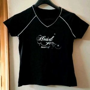 Black V-Neck Drifit activewear Tshirt