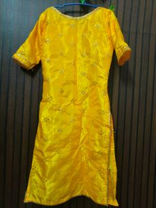 Yellow Embroidered Silk Blouse