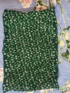 Green Floral Smocked Tube Top