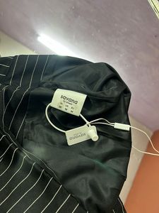 Chic Pinstripe Mini Skirt w shorts inside