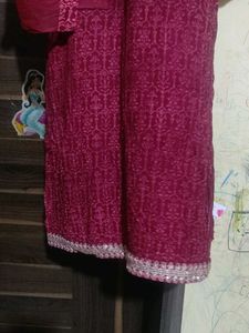 Maroon Embroidered Kurta Set with Dupatta
