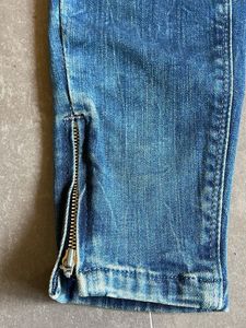 ONLY Blue Distressed Patch Jeans