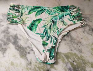 Tropical Leaf Print Bikini Bottom