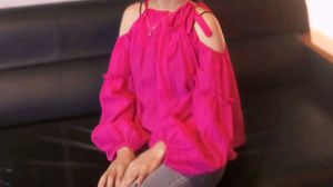 pink aesthetic puff tops😙❤️