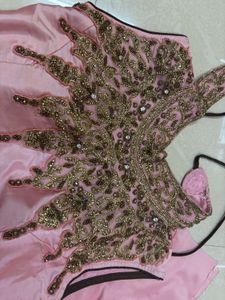 Pastel Pink &amp; Coffee Brown Indo-Western Festive Ou