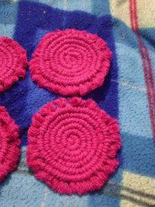 Handmade Pink Coasters (Set of 4)