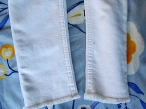White Cropped Raw Hem Jeans