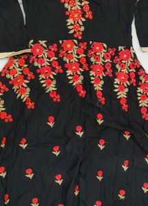 Elegant Black Embroidered Gown