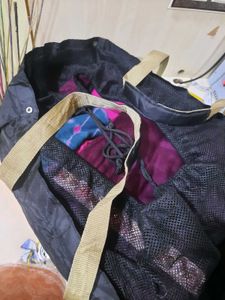 Chic Black Tote Bag with Drawstring