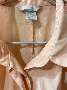 Peach Oversized Button-Up Shirt