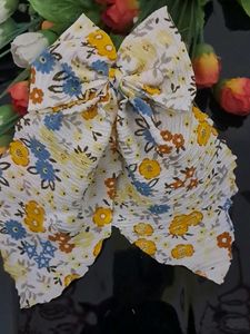 Yellow Floral Butterfly Bow Hair Accessory
