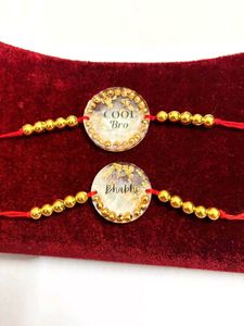 New Handmade Resin Rakhi Set - Cool Bro & Bhabhi