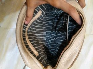 Cream Leather Crossbody Bag