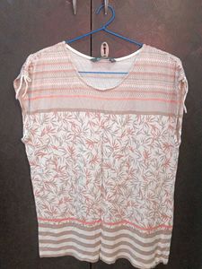 Bohemian Floral Print Top with Tie Sleeves