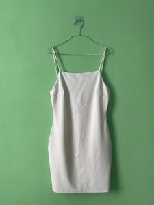 White Spaghetti Strap Mini Dress