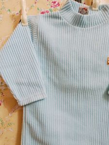🇳🇿💫🎀winter Baby Blue Ribbed Turtle Neck warmer