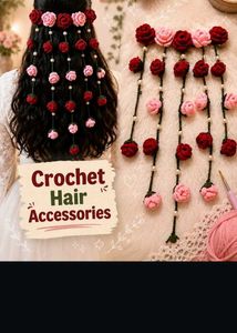Handmade Crochet Rose Hair Accessories