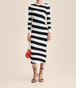 MANGO Chic Striped Maxi Dress