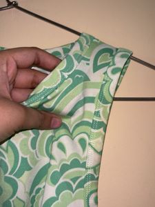 Green Heart Pattern Crop Top