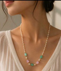 Elegant Pearl and Gemstone Necklace Set