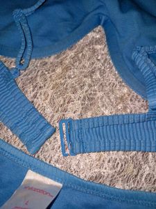 Blue Textured Bikini Set