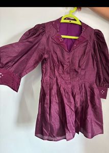 Elegant Maroon Tunic with flared skirt
