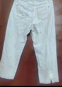 Light Blue Capri Jeans For Girl Or Woman 32 Waist