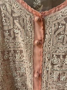 Elegant Peach Chikankari Kurta