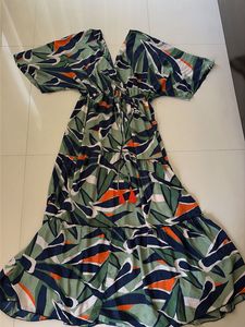 Boho Tropical Print Maxi Dress