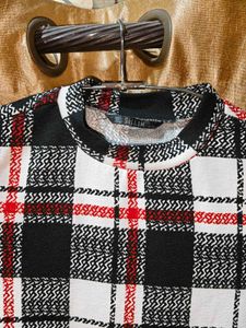 Trendy Plaid Bodycon Mini Dress shein