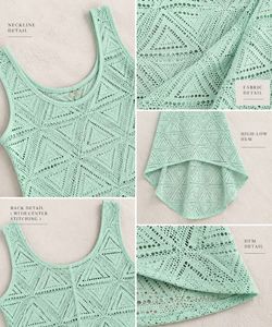 Light Green Crochet Mini Dress🌿