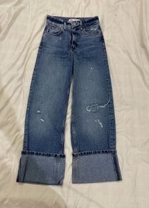 Zara Wide Leg Distressed Jeans
