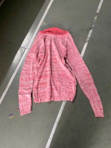 Pink &amp; White Marled Knit Top