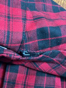Red Plaid Pleated Mini Skirt