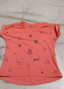 Pink color t shirt for kids