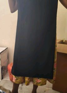 Stylish Black Tunic with Gold Line Art
