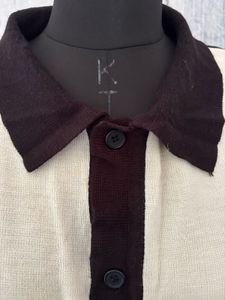 Stylish Two-Tone Collared Top
