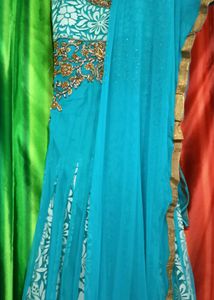 Elegant Blue Embroidered Anarkali
