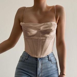 Satin Corset Cowl Top
