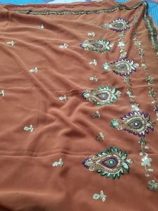Elegant Embroidered Saree 🥻 ✨️ 😍