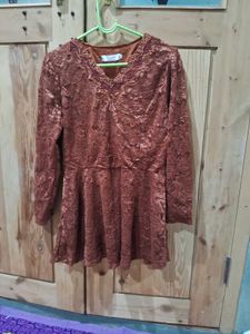 Casual Brown Long Sleeve Top
