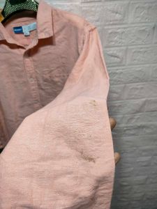 Old Navy Men's Peach Button-Up Shirt