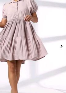 Tio Pink Pleated Dress