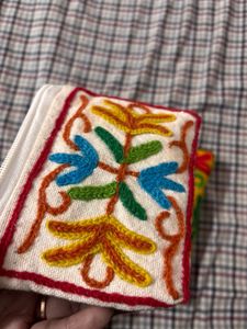 Kashmiri Embroidered Pouch &amp; Coin Purse Set