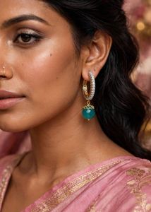 Elegant Gemstone Hoop Earrings