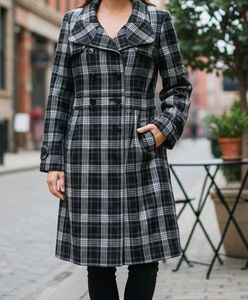 Plaid Trench Coat