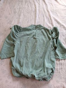 Mint Green Puff Sleeve Top