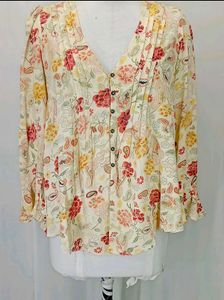 💐Boutique Floral Print V-Neck Pleated Top/Tunic